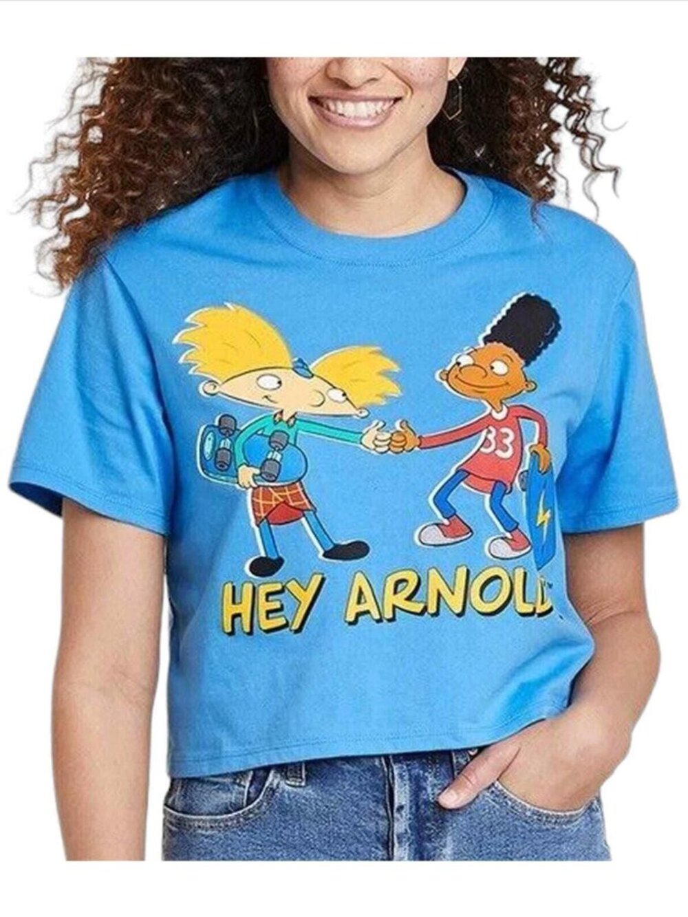 NWOT Hey Arnold Cropped T-shirt Size Medium
